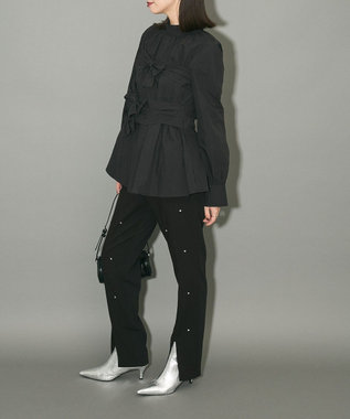 Green Parks ビジューテーパードパンツ Black