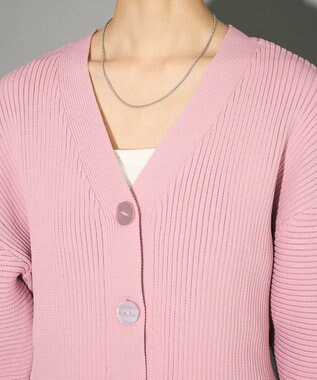 Green Parks リブニットカーディガン Pink
