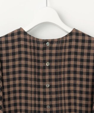 23区 S 【SLOW/一部店舗限定】ブライトリネン デザイン ブラウス ブラウンチェック