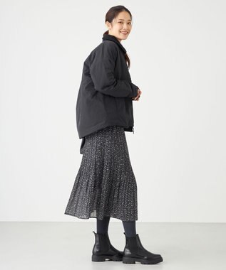 SHARE PARK LADIES レオパードプリーツスカート ライトグレー系5