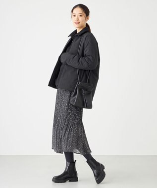 SHARE PARK LADIES レオパードプリーツスカート ライトグレー系5