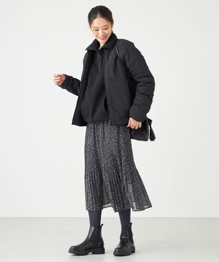 SHARE PARK LADIES レオパードプリーツスカート ライトグレー系5