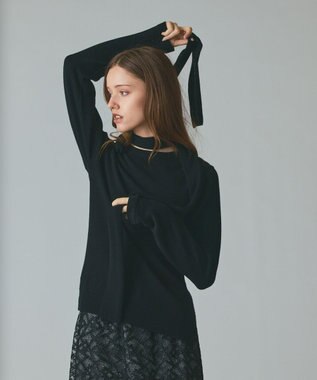 GRACE CONTINENTAL ボウ付ニットトップ ブラック