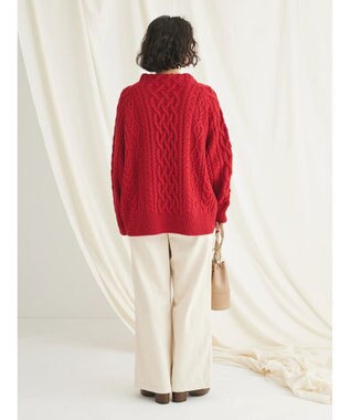 CRAFT STANDARD BOUTIQUE ラグランケーブルニットプルオーバー　 Red