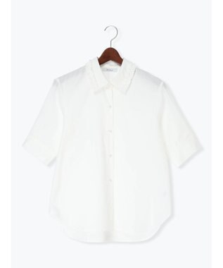 Te chichi ミニフリルトリムカラーブラウス オフホワイト