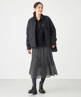 SHARE PARK LADIES レオパードプリーツスカート ライトグレー系5