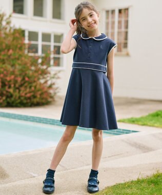 組曲 KIDS 【110-140㎝】カノコ ワンピース ネイビー系