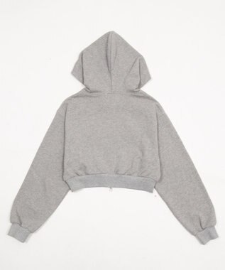 WEGO グラフィックショートZIPパーカー 杢グレー