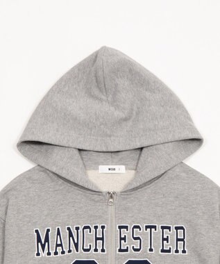 WEGO グラフィックショートZIPパーカー 杢グレー