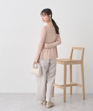 earth music&ecology 【接触冷感】ペプラムニットカーディガン Pink