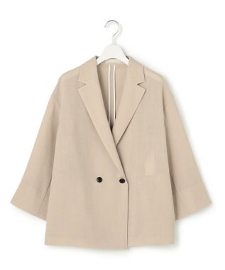 ICB ドライアセテートスラブ 8分袖ジャケット サンドベージュ