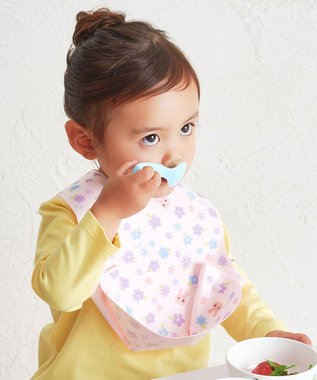 MIKI HOUSE HOT BISCUITS 総柄 お食事スタイ ピンク