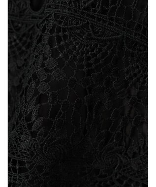 earth music&ecology レースチュールプリーツワンピース Black