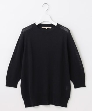 自由区 【洗える・XSサイズあり】ペーパーコットンアセテート  ニット ネイビー系