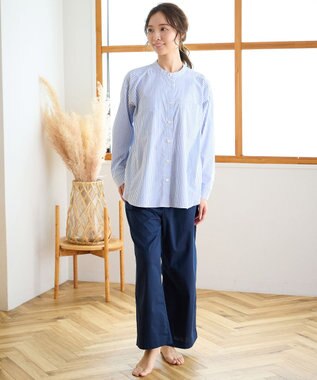 ワコール／睡眠科学 パジャマ 長袖 長ズボン 綿混(本体) ここちよく眠れる 寝返りしやすい レディース YDX509 睡眠科学／ワコール サックス