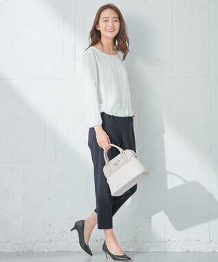 ANY SIS 【洗える】フロントプリーツシフォン ブラウス オフホワイト