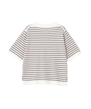 AMERICAN HOLIC ボーダーハーフスリーブニットプルオーバー Ivory