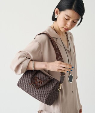 russet ナイロンラフィアミニボストンバッグ《かごバッグ》(CE-1715)