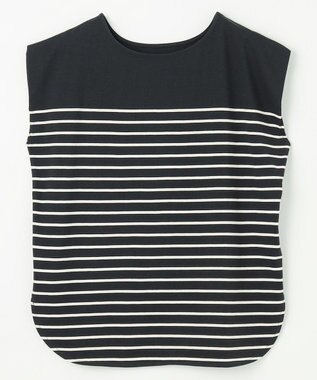 ANY 【接触冷感・UVケア】TCオーガビッツボーダー Tシャツ グレー×オフホワイト