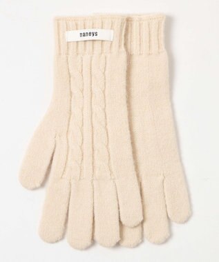 WEGO ケーブル編みグローブ ライトベージュ