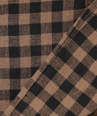 23区 【SLOW/一部店舗限定】ブライトリネン デザイン ブラウス ブラウンチェック