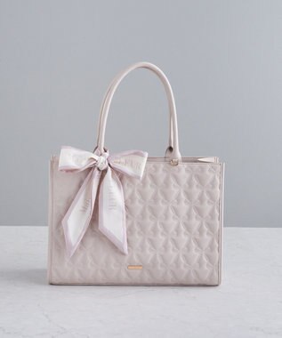 Maison de FLEUR スカーフ付リボンキルティングトートバッグ Pink