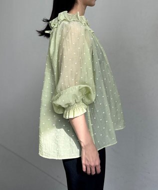 組曲 S 【Flower Collection】フラワードット ブラウス ライム×イエロー系