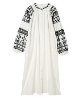 AMERICAN HOLIC インドコットン袖刺繍ワンピース Off White