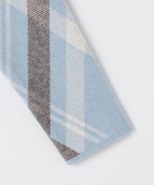 J.PRESS LADIES L 【一枚で着映え】WOOLY STRETCH PLAID チェック ニット サックス系