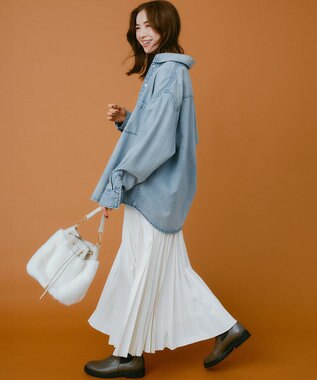 23区 S 【見上愛さん着用/CanCam11月号掲載】パウダリータイプライター プリーツ スカート アイボリー系