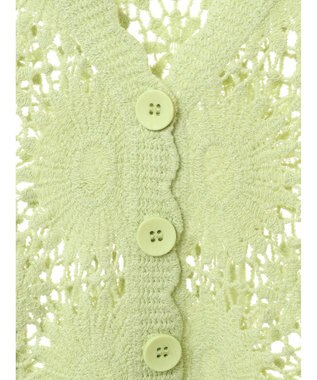 earth music&ecology クロシェ風カーディガン Lime Green