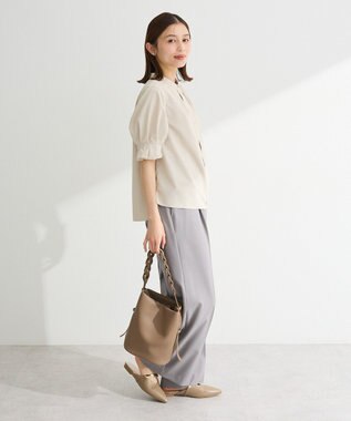 Green Parks タックショートスリーブブラウス Beige