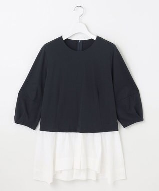 自由区 S 【洗える】カラミストライプコンビジャージ トップス ネイビー