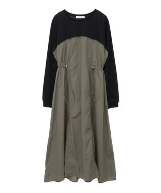 Green Parks カットソードロストドッキングワンピース Khaki