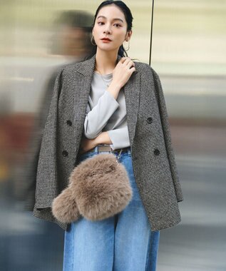 23区 S 【見上愛さん着用/VERY12月号掲載】ループミックスツイード ダブル ジャコット モノトーン