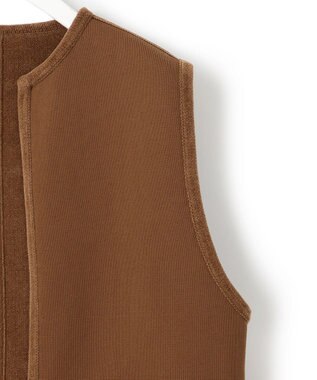 ICB L 【洗える】スウェードライクニットジレ コーヒー系
