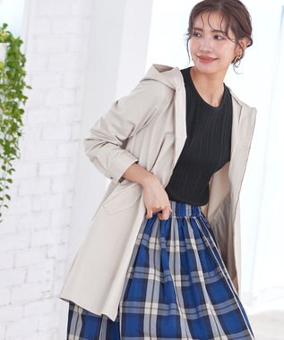 Tiaclasse L 【洗える】ミドル丈マウンテンコート アイボリー