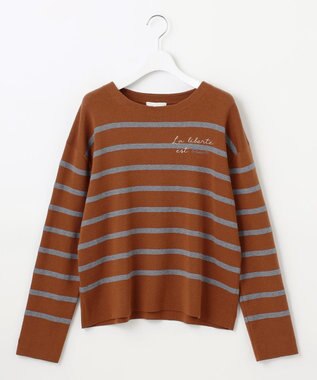 【洗える】コットンウールハイゲージボーダー ニット