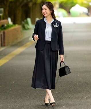 ANY SIS セレモニーダブルクロス クルーカラー ジャケット ネイビー