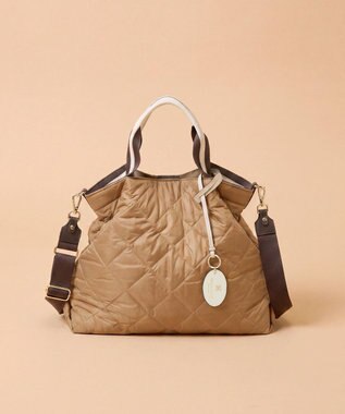 TOPKAPI 【TREASURE TOPKAPI】ストライプハンドル キルティング  2way トートバッグ A4対応 / 軽量 ベージュ