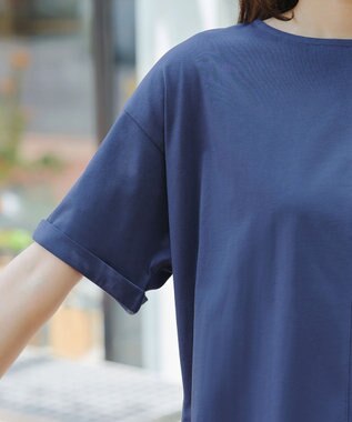 Tiaclasse 【接触冷感・UVカット・吸水速乾・洗える】バックシャンカットソープルオーバー ブルー