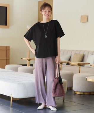 Tiaclasse 【接触冷感・UVカット・吸水速乾・洗える】バックシャンカットソープルオーバー ブラック