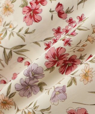 YECCA VECCA ボタニカルフラワー柄ボウタイブラウス Ivory