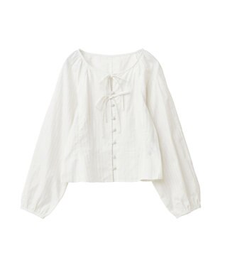 earth music&ecology フロントリボンブラウス Off White