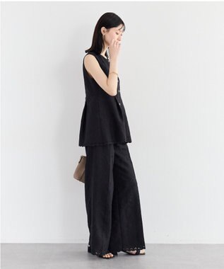 YECCA VECCA 刺繍ワイドパンツ Black