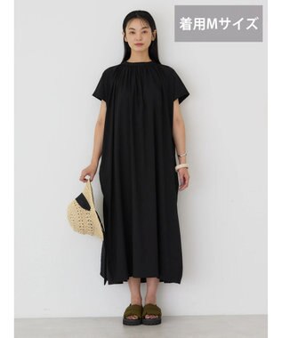 AMERICAN HOLIC 接触冷感丈違いフレンチスリーブワンピース Black