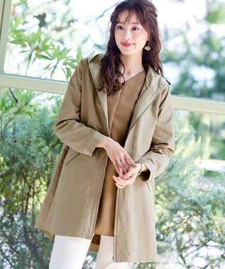 Tiaclasse 【洗える】ミドル丈マウンテンコート ベージュ