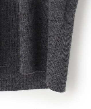 ICB 【洗える】エクストラファインメリノリブ Vネックニット ミディアムグレー系
