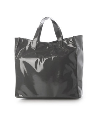 UNBILLION カシュカシュ cachecache / ソフトエナメルスクエア手提げトート ダークグレー