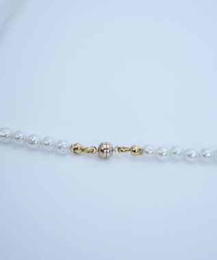monshiro 【ヴィンテージパール】ラインバーグラスパール ネックレス ホワイト×ゴールド